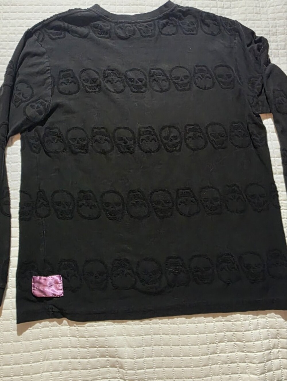 Markeplier Cloak Men's Black Long-Sleeve Skull Pattern Shirt
